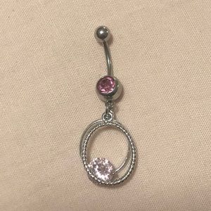 2/$20 NEW! Pink Crystal Dangle Bellybutton Ring